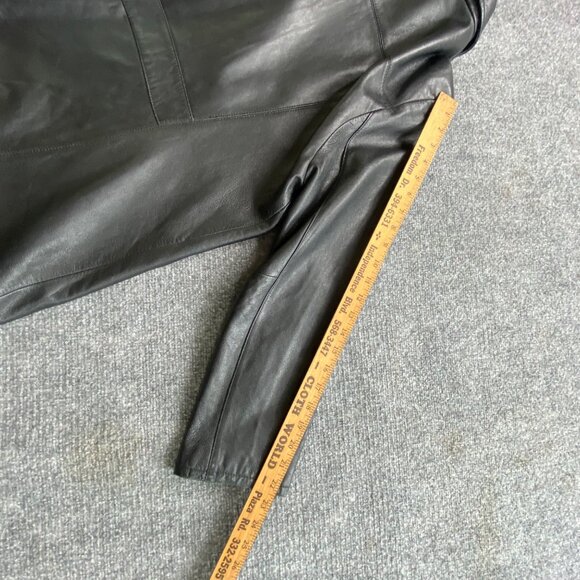 Pelle Studio By Wilsons Leather Jacket Womens Black XL Button Mid Long Classic - Picture 11 of 16